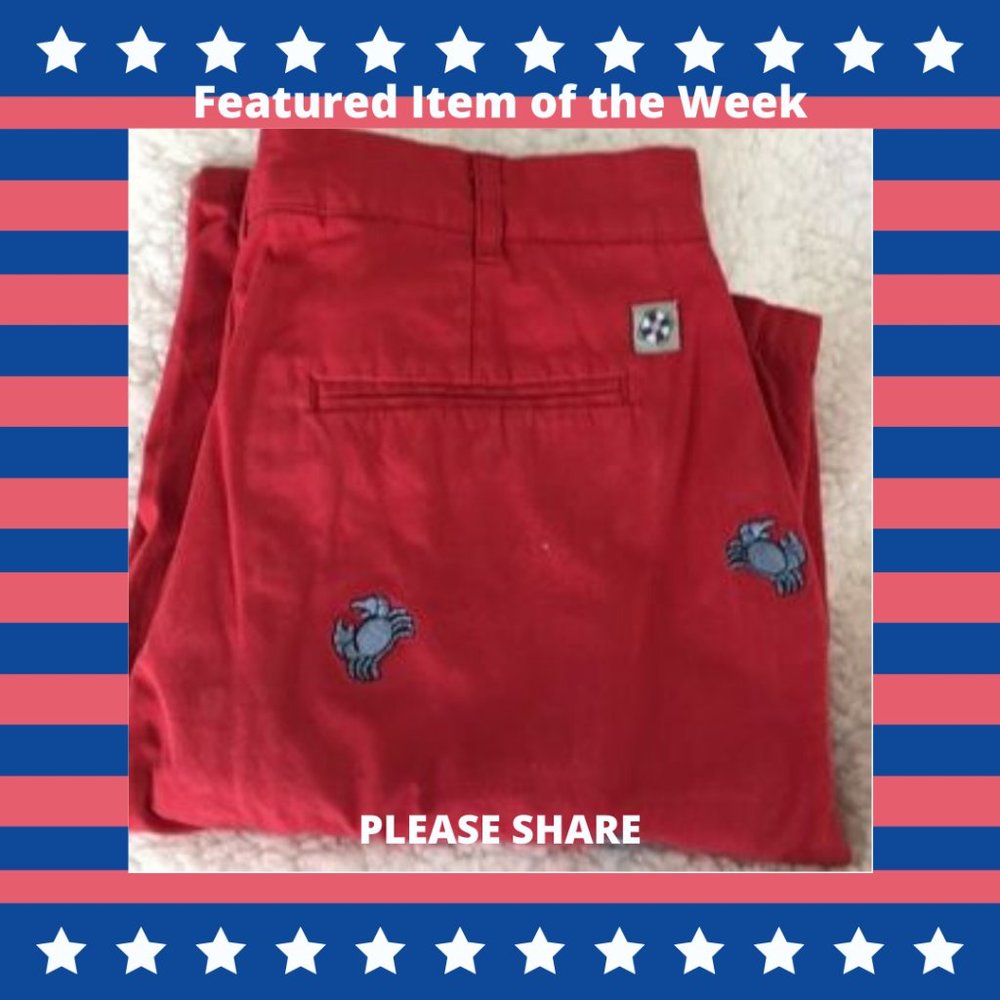 Awesome Castaway Clothing Embroidered Crab Shorts